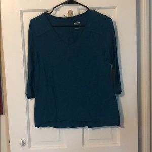 Blue three quarter length sleeve shirt